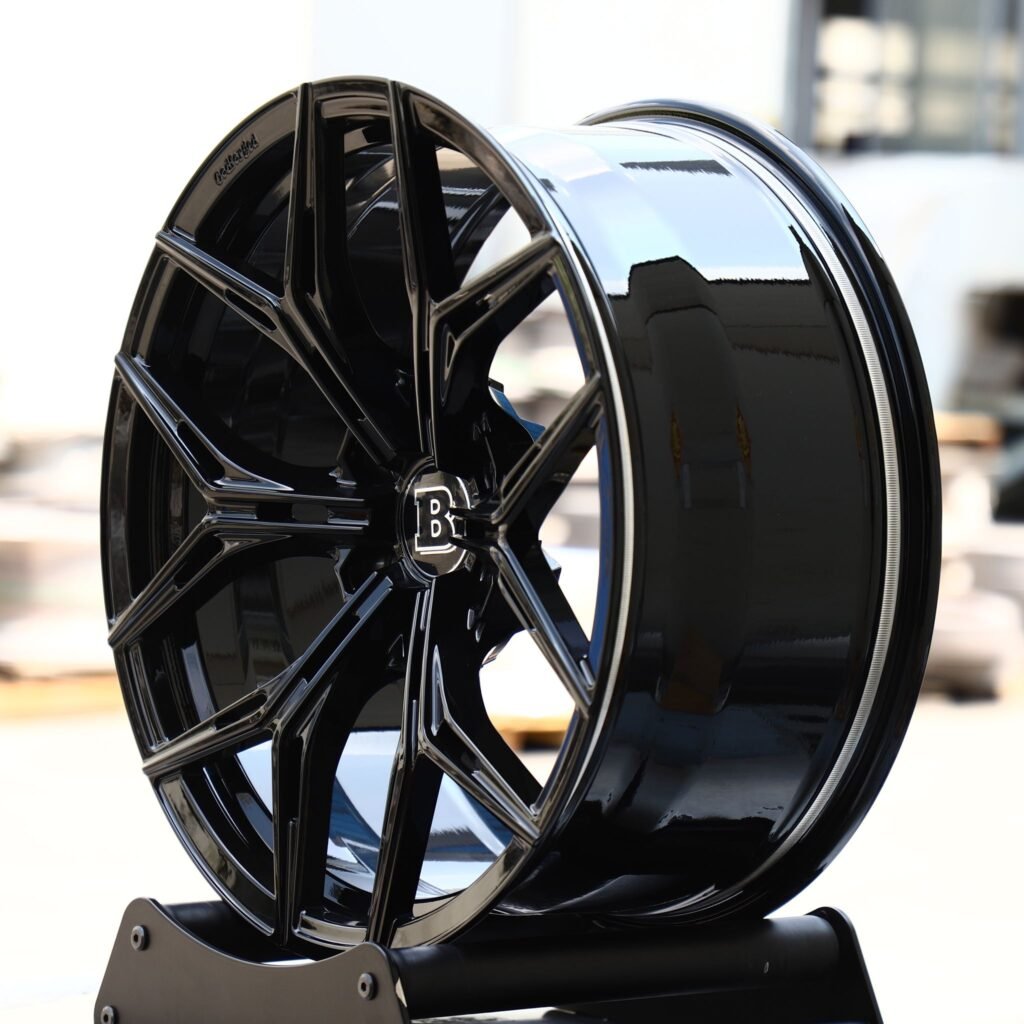 5x130 wheels – Gloss Black 6 Y-Spoke (Brabus-Style), side view