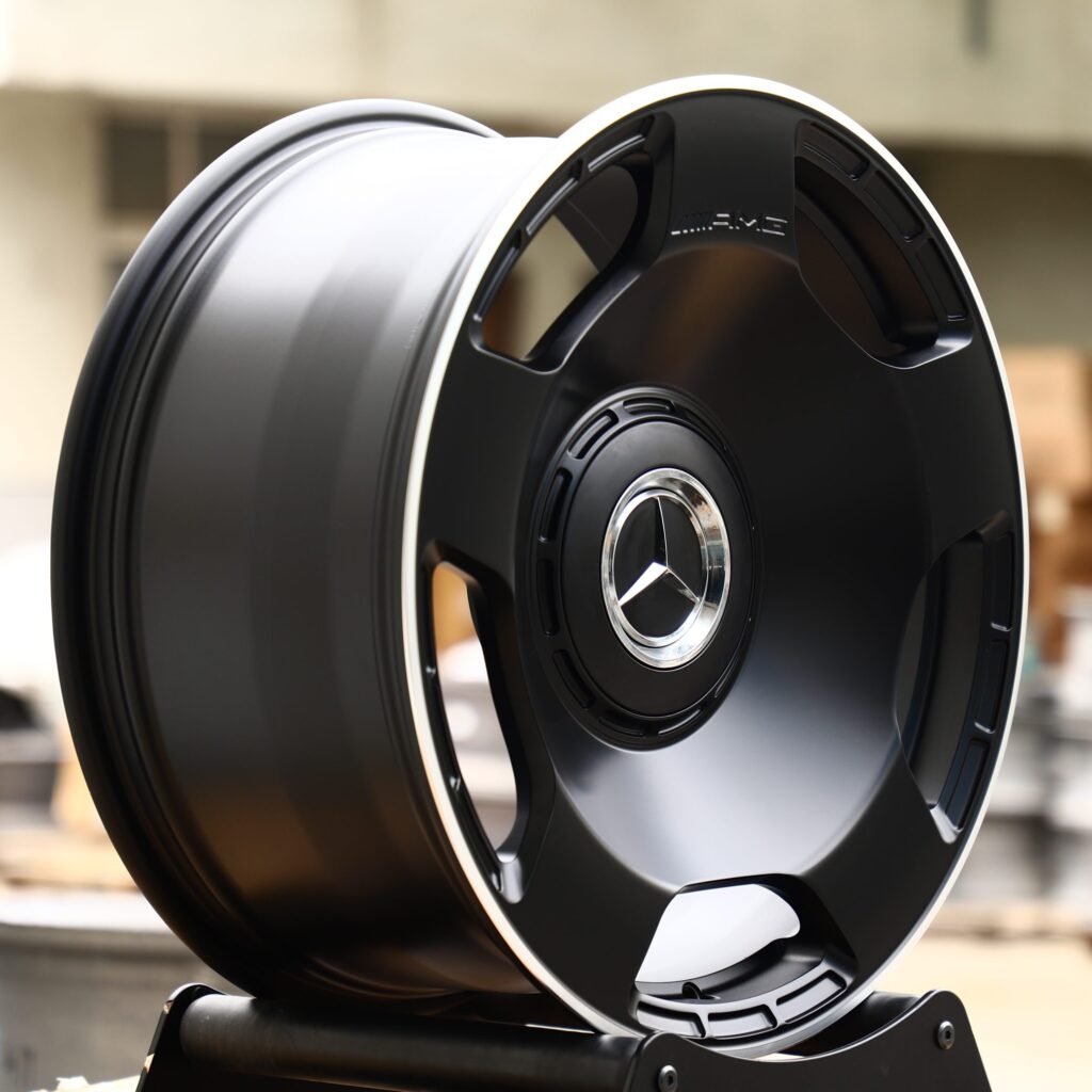 5x112 wheels – Gloss Black Full-Face, side view