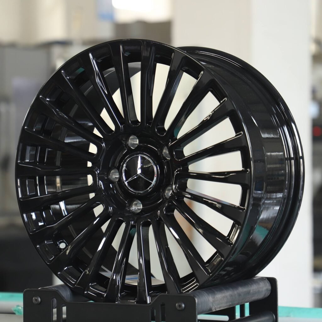 5x112 wheels – Gloss Black Multi-Spoke, side view