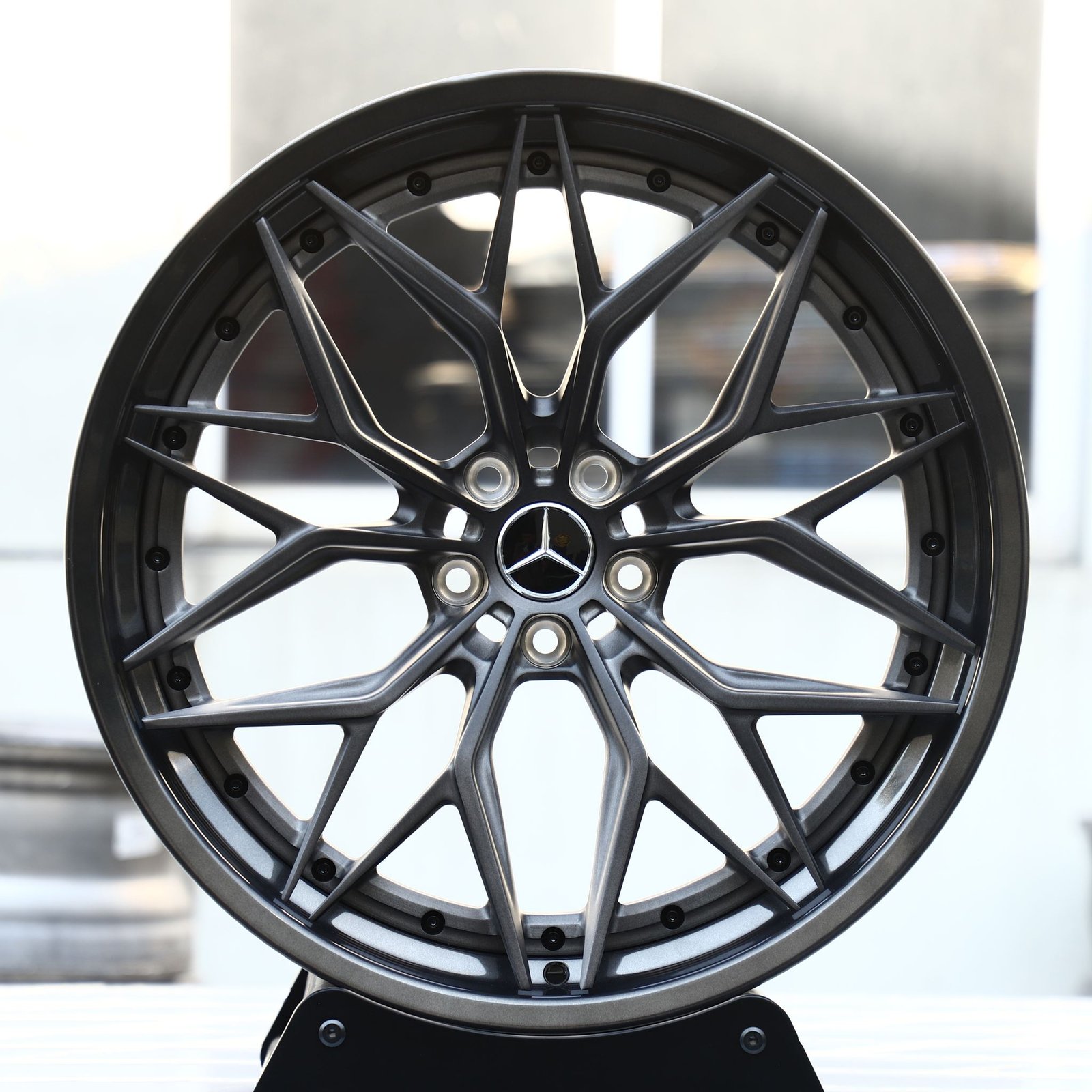 Mercedes-Benz E-Class wheels – Gray 2-Piece 10 Y-Spoke, front view