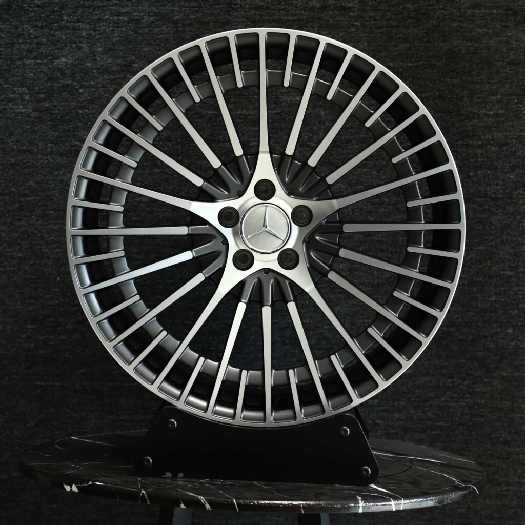 Mercedes-Benz E-Class wheels – Gray Multi-Spoke Machined Face, front view