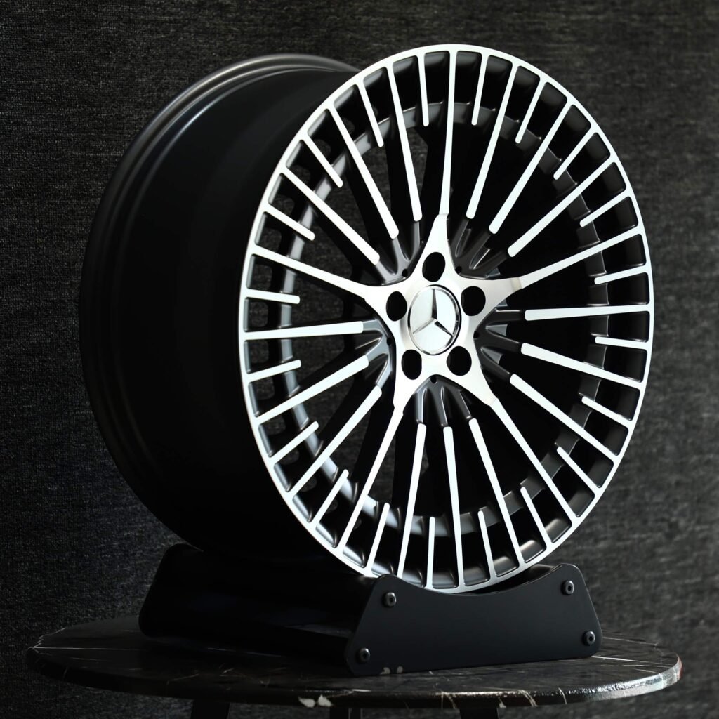 Mercedes-Benz S-Class wheels – Gray Multi-Spoke Machined Face, angled view