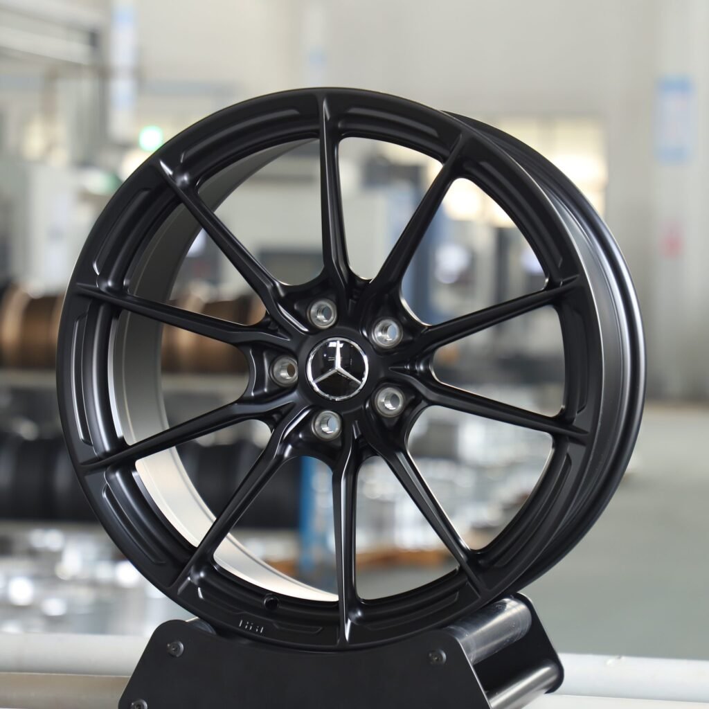 Mercedes-Benz S-Class wheels – Matte Black 10-Spoke, angled view