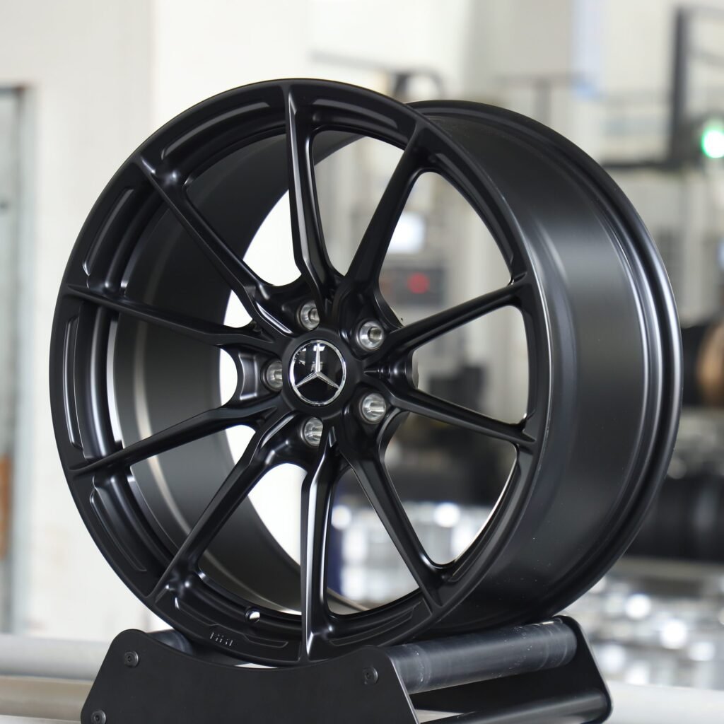 5x112 wheels – Matte Black 10-Spoke, side view