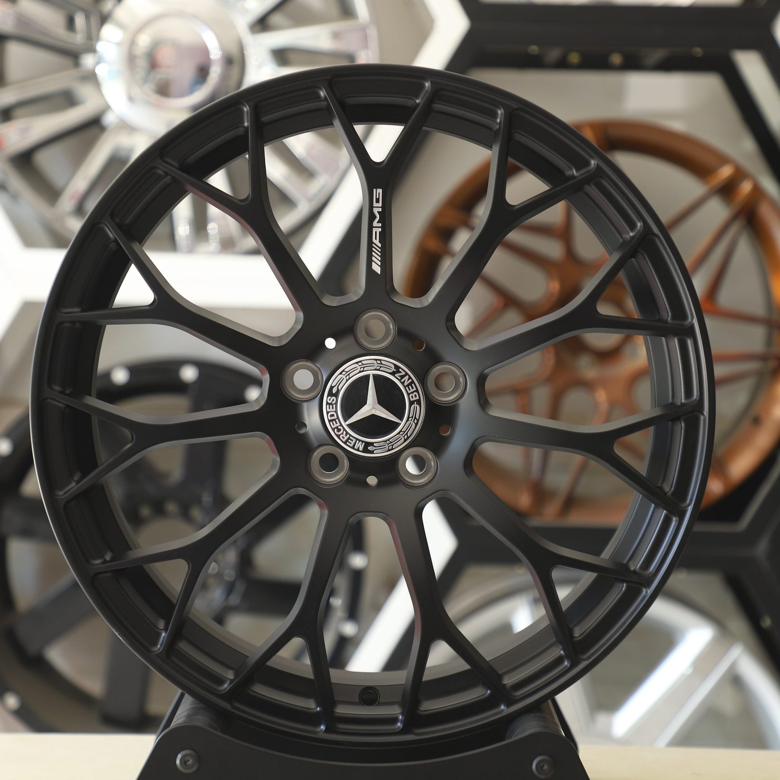 Mercedes-Benz E-Class wheels – Matte Black 11-Spoke, front view