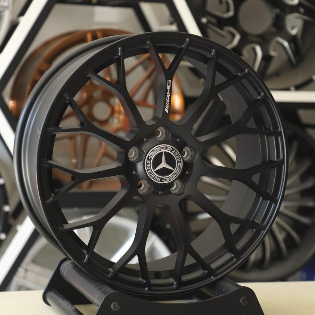 Mercedes-Benz S-Class wheels – Matte Black 11-Spoke, angled view