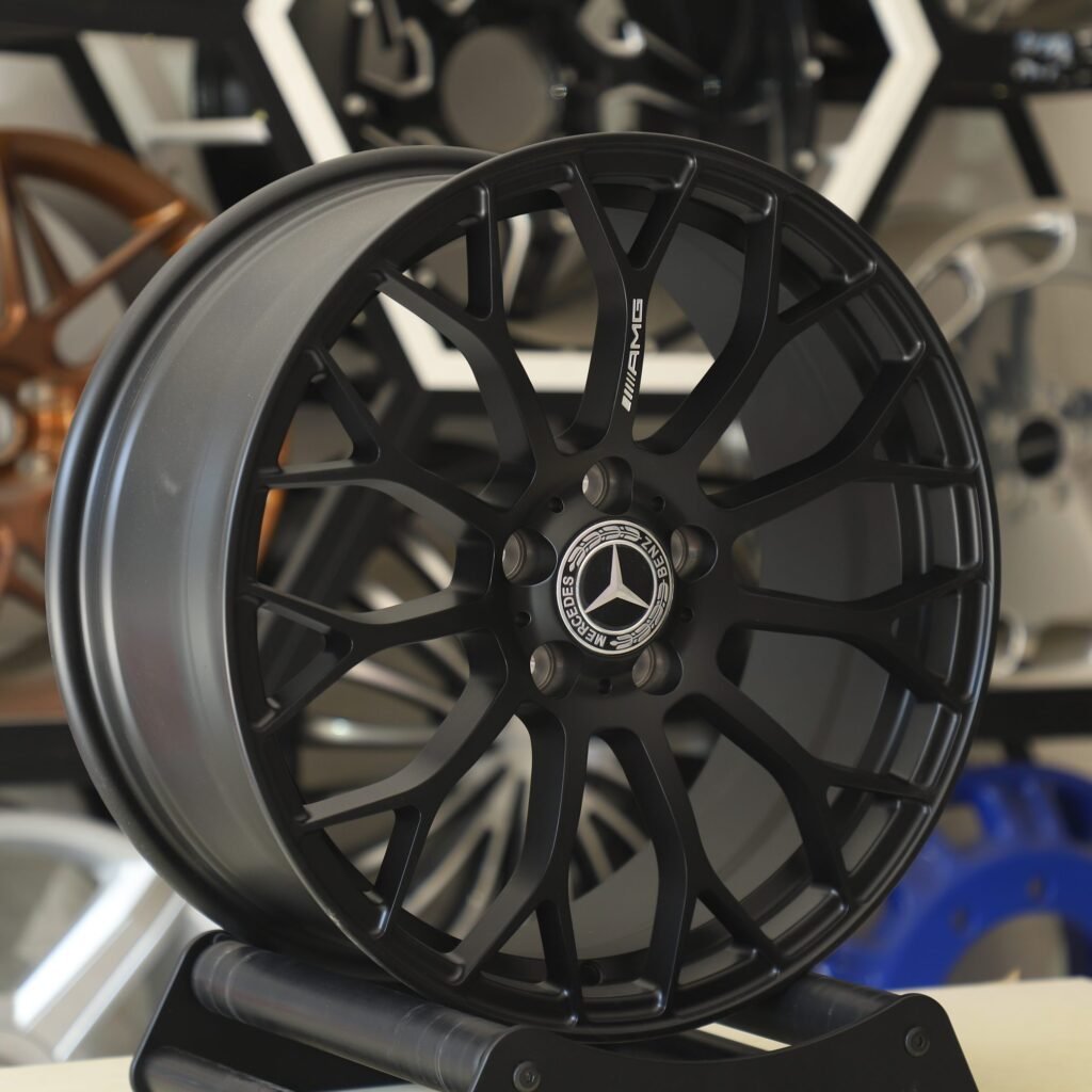 5x112 wheels – Matte Black 11-Spoke, side view