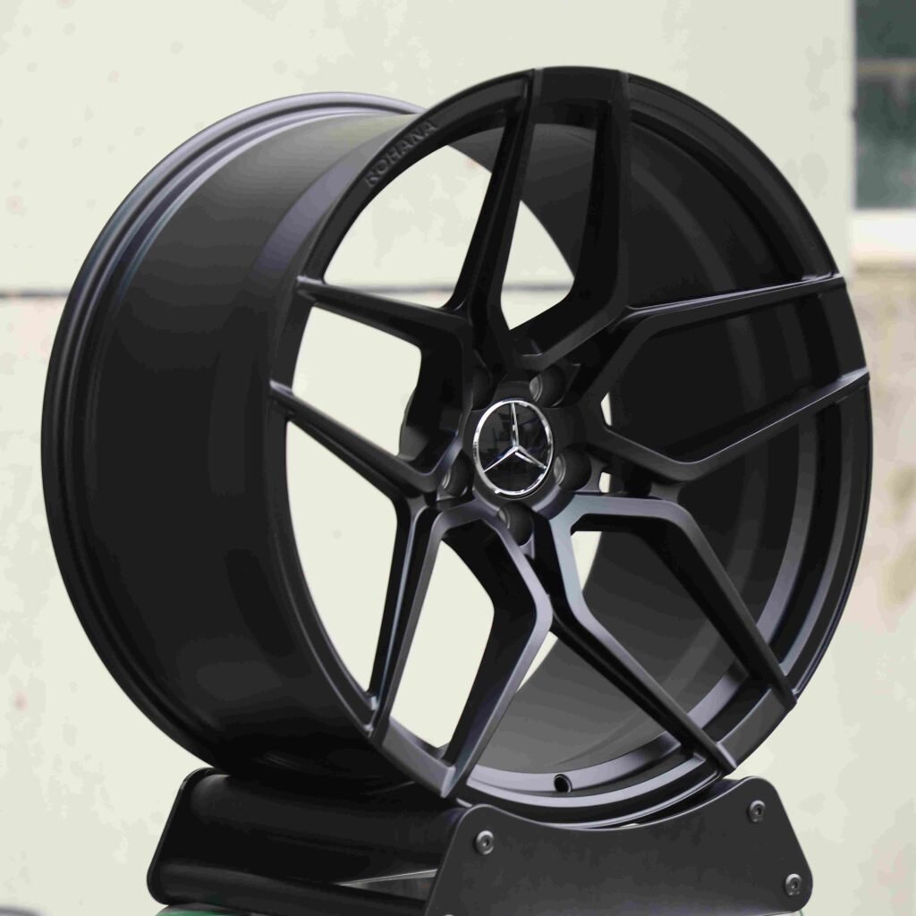5x112 wheels – Matte Silver 5 Y-Spoke Petal, side view