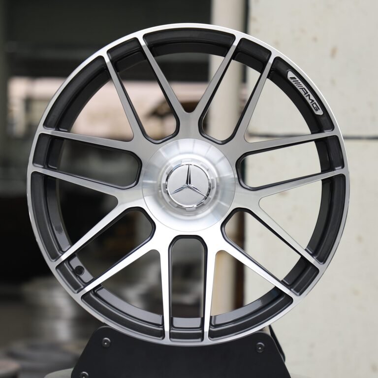 Mercedes-Benz E-Class wheels – Matte Silver 7 Y-Spoke Machined Face, front view