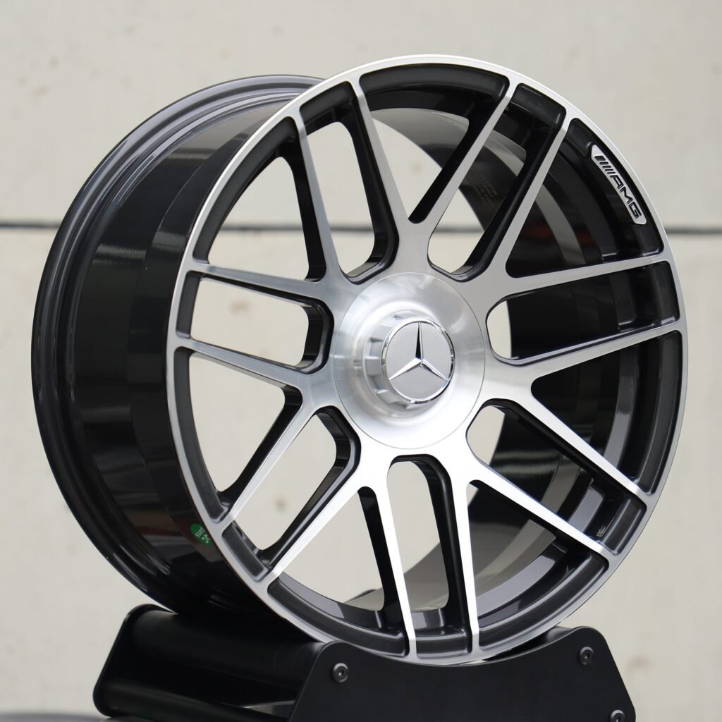 5x112 wheels – Matte Silver 7 Y-Spoke Machined Face, side view