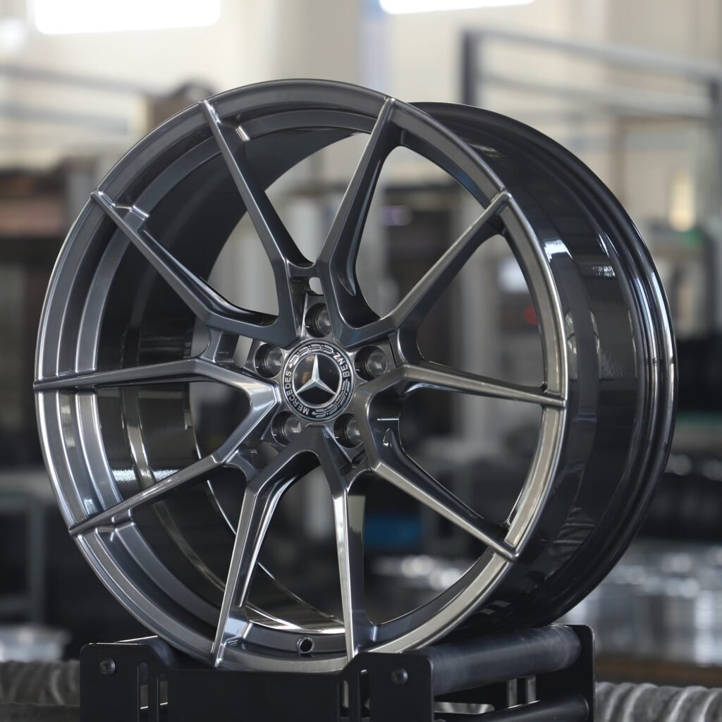 5x112 wheels – Metallic Gray 5 Y-Spoke, side view