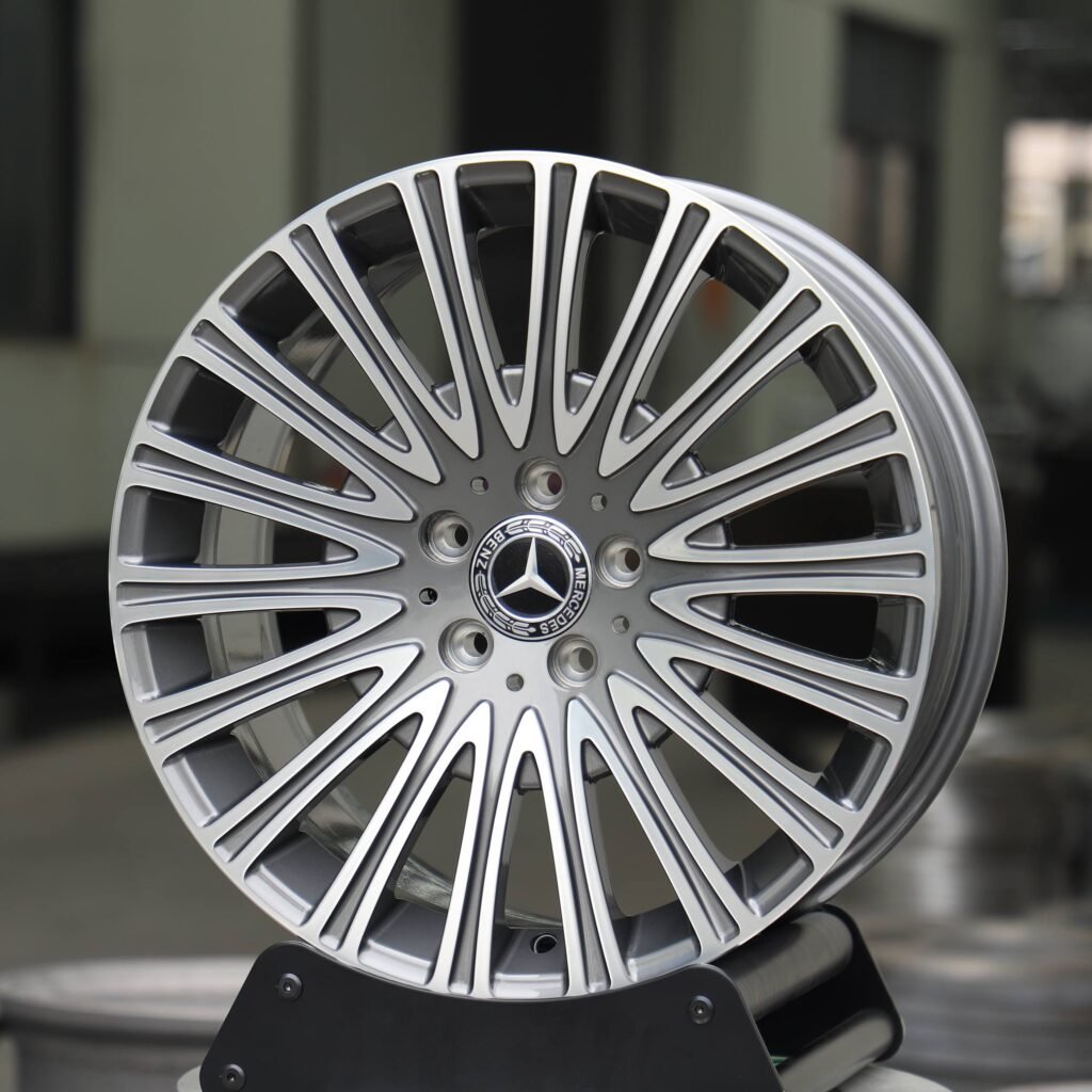 Mercedes-Benz S-Class wheels – Metallic Gray Multi-Spoke Machined Face, angled view