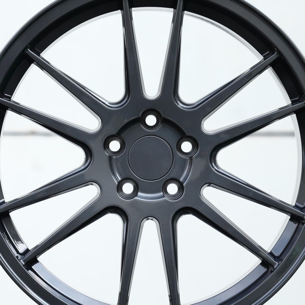 Toyota GR86 wheels – Metallic Gray 12-Spoke, angled view