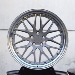 Metallic Gray 2-Piece Deep Lip Forged Wheels – Porsche 911 / BMW M3 Fitment (5-Lug)