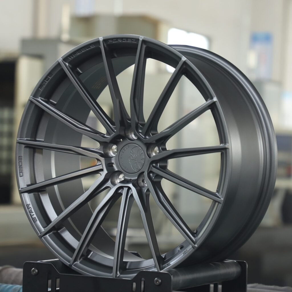 5x100 wheels – Metallic Gray 5 W-Spoke, side view