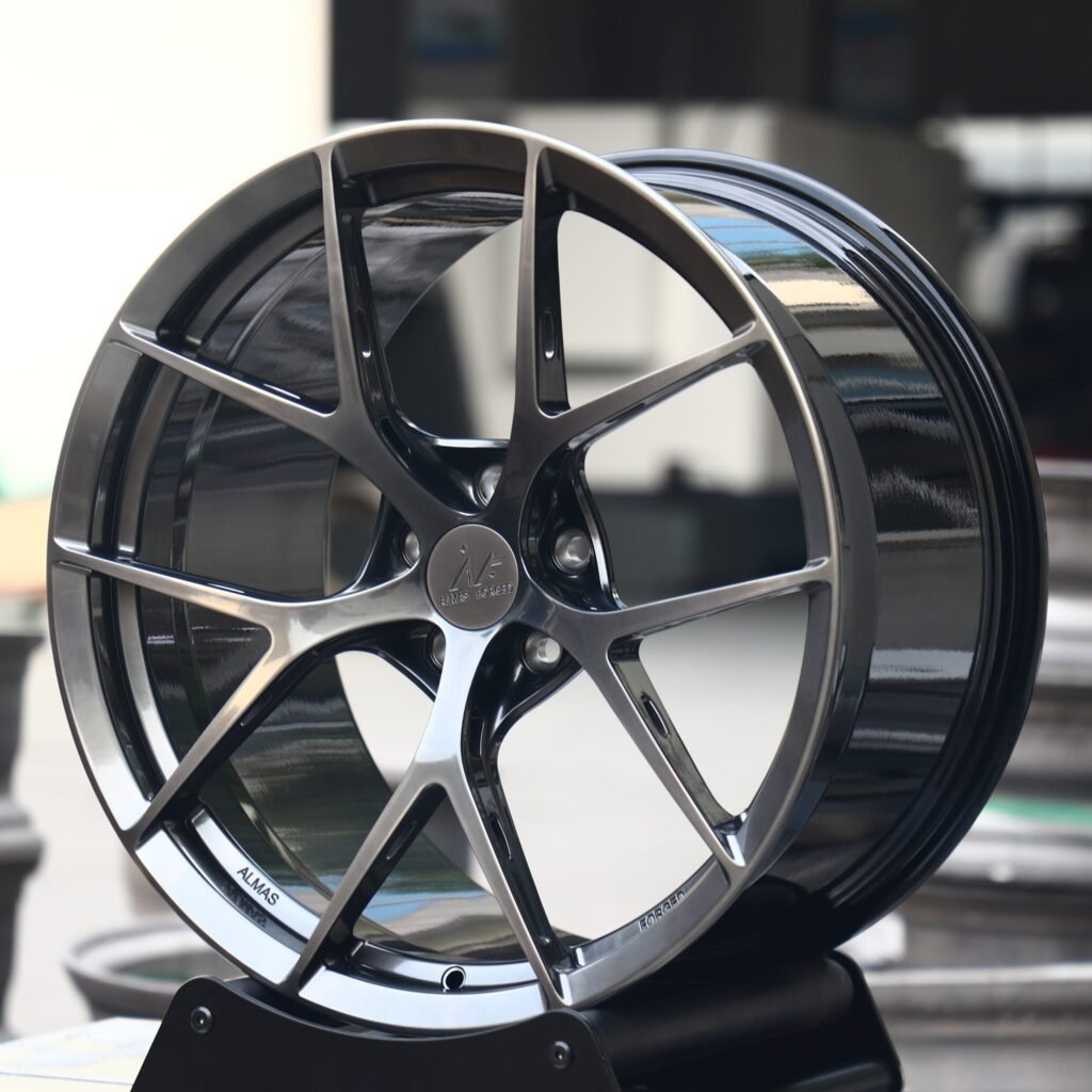 BMW 3 Series F30 wheels – Metallic Gray 5 Y-Spoke, angled view