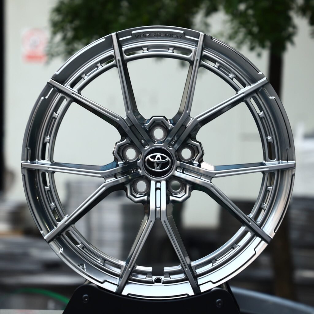 Toyota GR86 wheels – Metallic Gray 5 Y-Spoke, front view