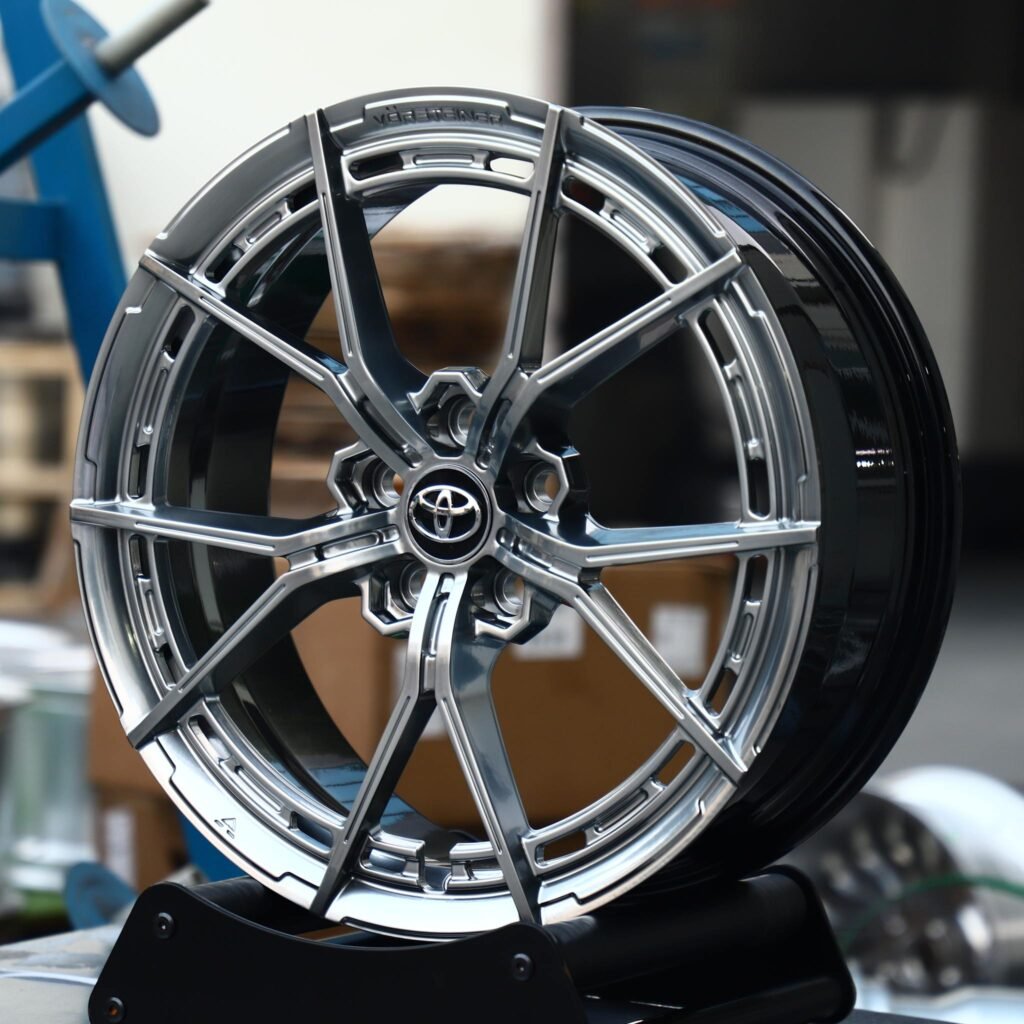 Toyota Supra wheels – Metallic Gray 5 Y-Spoke, angled view