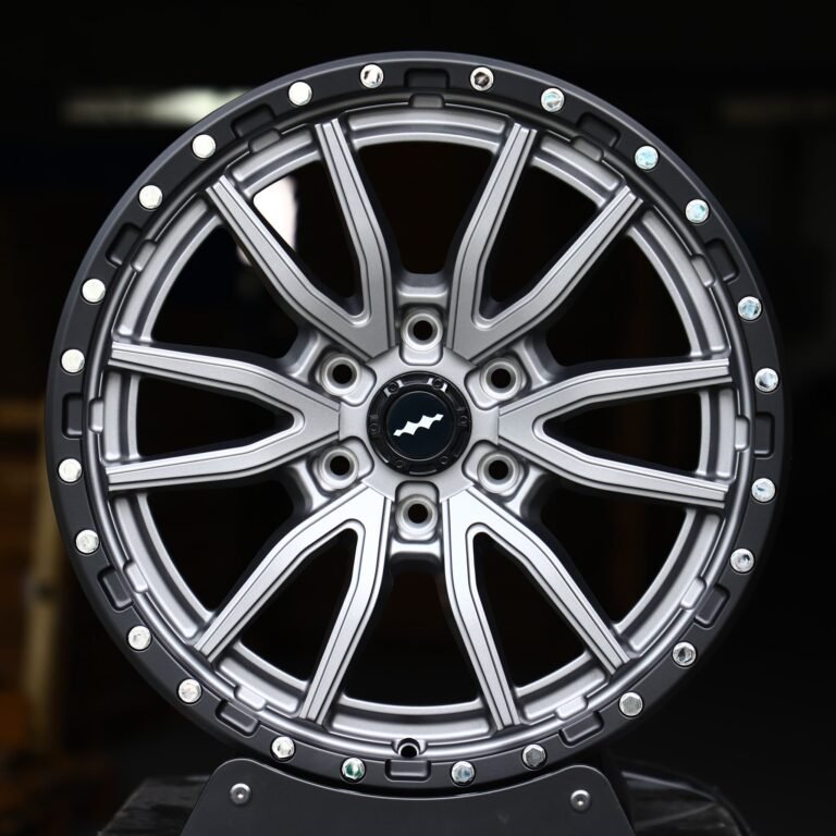 Toyota 4Runner wheels – Metallic Gray 6 V-Spoke Exposed Bolt Detail, front view