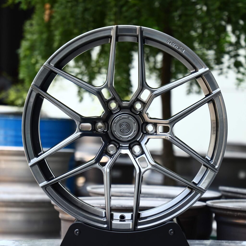 Metallic Gray 6 Y-Spoke Forged Wheels - Audi A6 / BMW 5 Series Fitment (5-Lug) Monoblock forged wheel