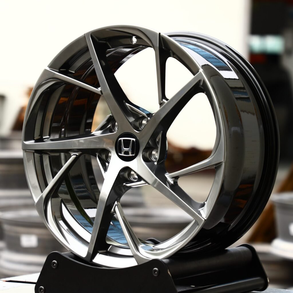 Honda Accord wheels – Metallic Gray Directional Milled (Honda OEM-Style), angled view