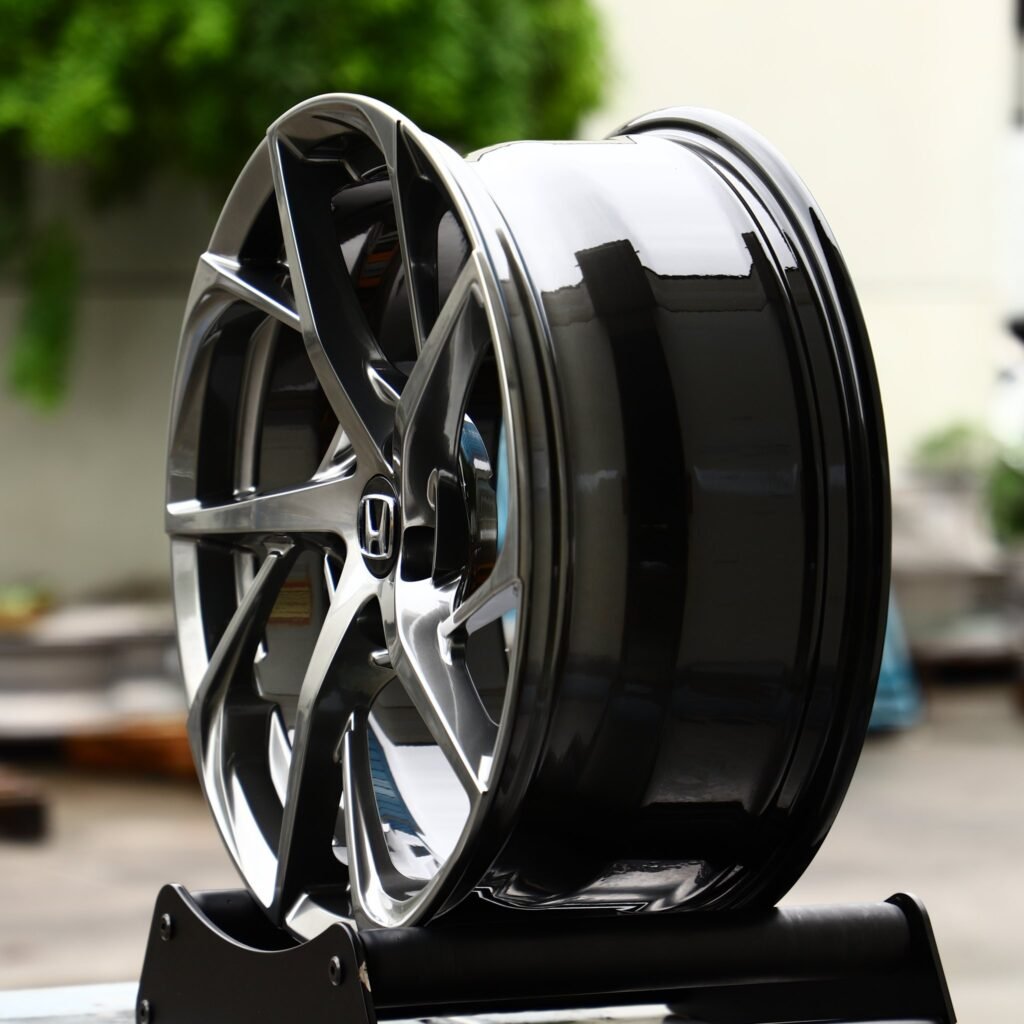 5x114.3 wheels – Metallic Gray Directional Milled (Honda OEM-Style), side view