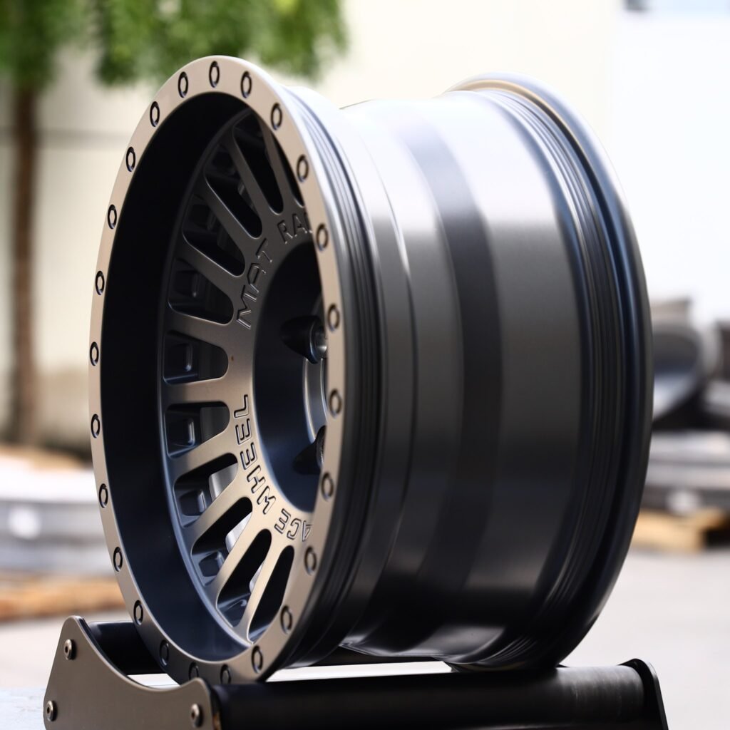 5x127 wheels – Metallic Gray Exposed Bolt Detail, side view