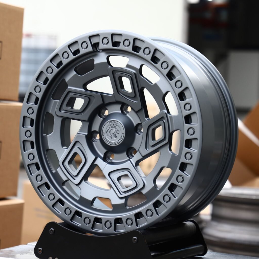 Metallic Gray Exposed Bolt Detail Forged Wheels - Jeep Wrangler / Toyota Land Cruiser Fitment (5-Lug) – Design 2 view 2