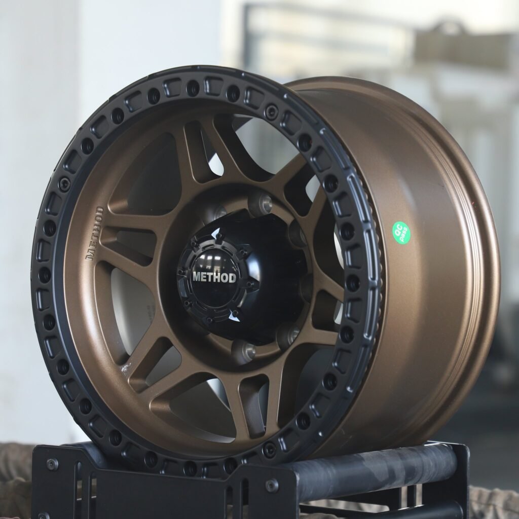 Method Bronze / Gloss Black Custom Beadlock Forged Wheels - Ram 2500 / Chevrolet Silverado 2500HD Fitment (8-Lug) view 2