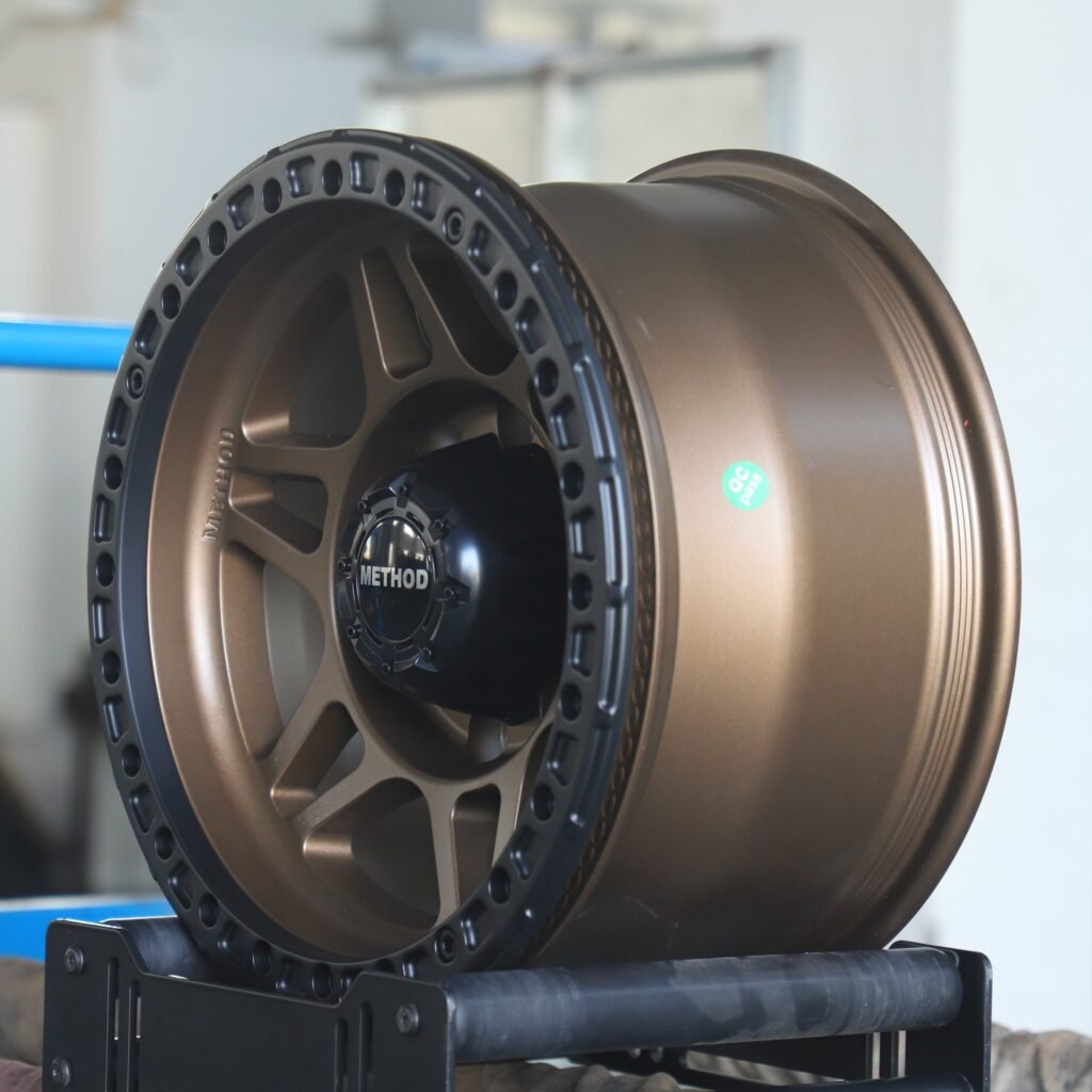 Method Bronze / Gloss Black Custom Beadlock Forged Wheels - Ram 2500 / Chevrolet Silverado 2500HD Fitment (8-Lug) view 3