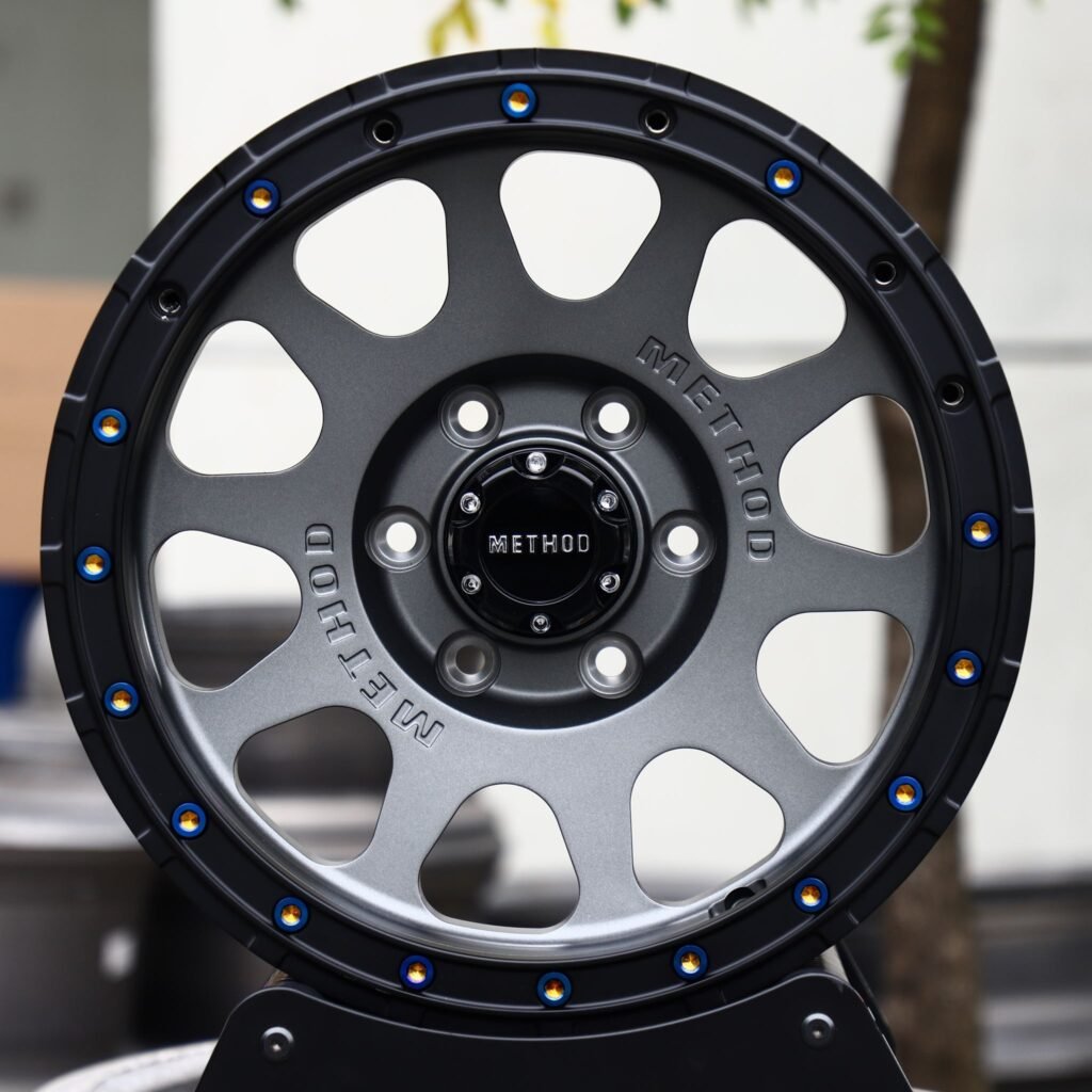 Ford F-150 wheels – Method Race Matte Black Beadlock, front view
