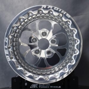 Ford Mustang / Chevrolet Corvette Forged Drag Racing Wheels – Mirror Polished 5-Spoke 3-Piece (5-Lug)