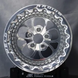 Ford Mustang / Chevrolet Corvette Forged Drag Racing Wheels – Mirror Polished 5-Spoke 3-Piece (5-Lug)