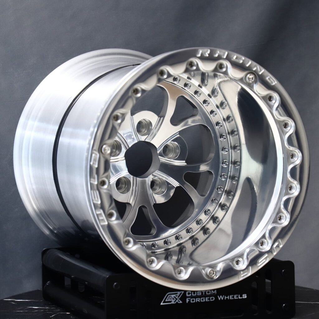 Chevrolet Corvette wheels – Mirror Polished 5-Spoke 3-Piece, angled view