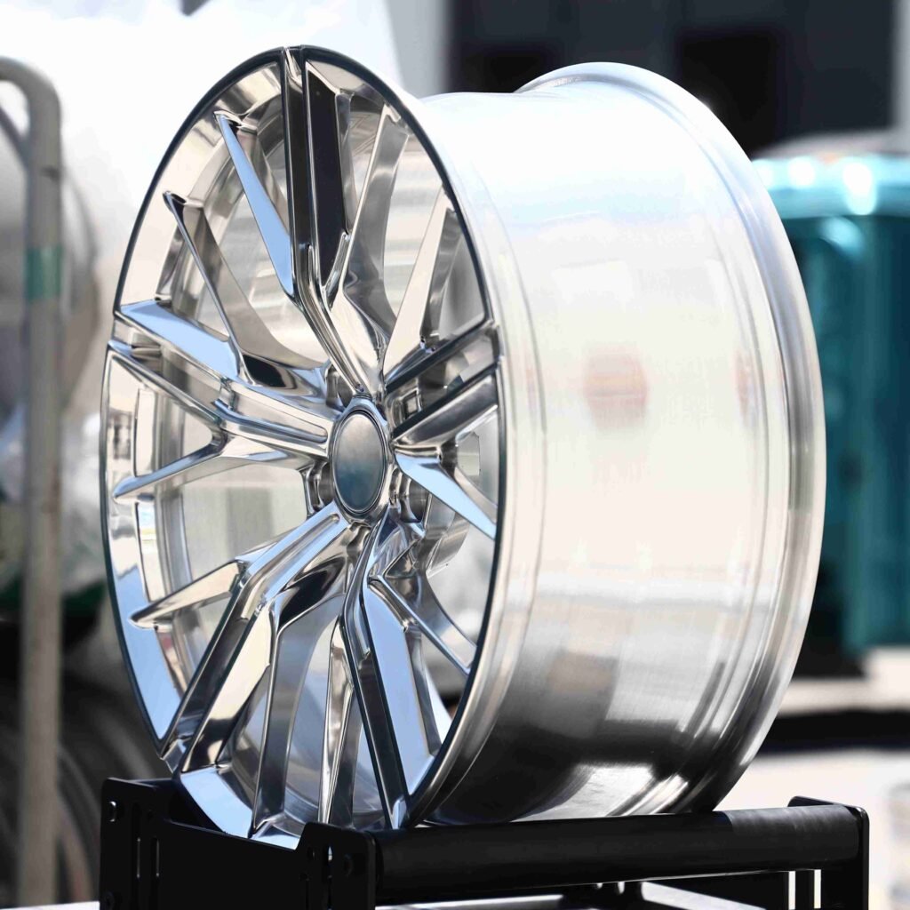 5x130 wheels – Mirror Polished Silver 10 Y-Spoke, side view