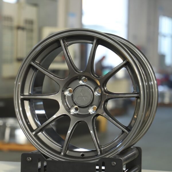Mitsubishi Lancer Evolution wheels – Gunmetal 10-Spoke (Mitsubishi OEM-Style), front view