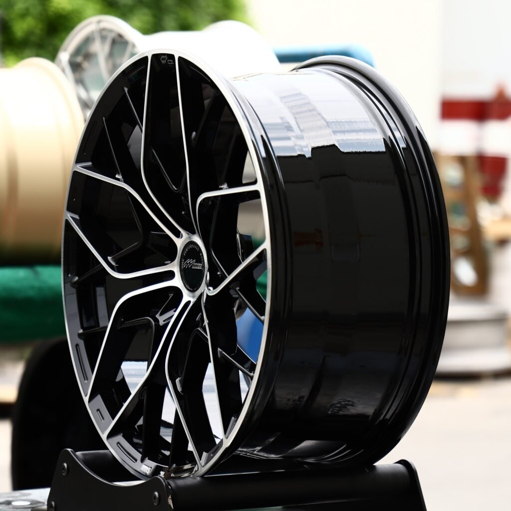 5x120 wheels – MMX Matte Silver Petal Cross-Spoke, side view