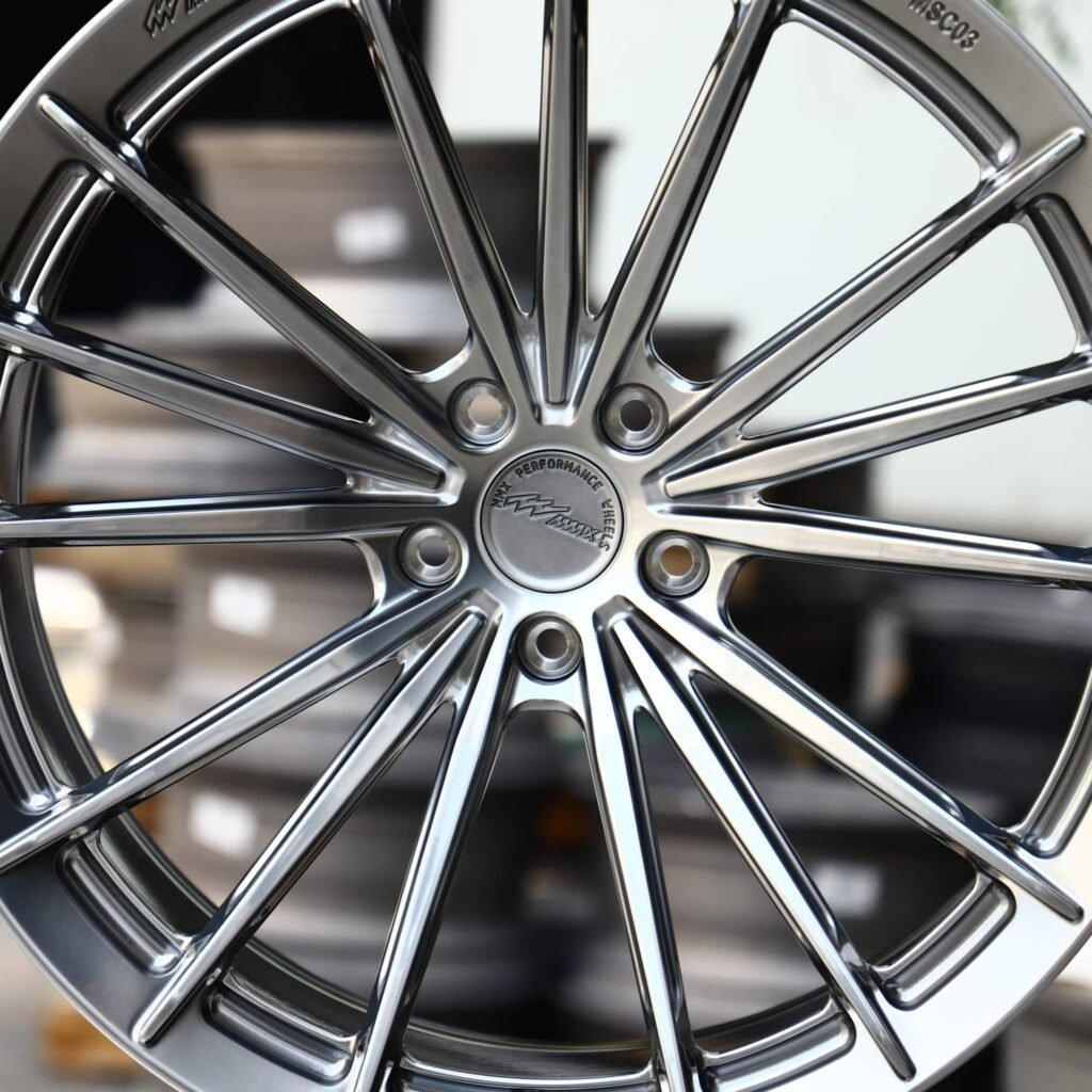 Audi A4 B9 wheels – MMX Metallic Gray 5 W-Spoke, lip and barrel detail