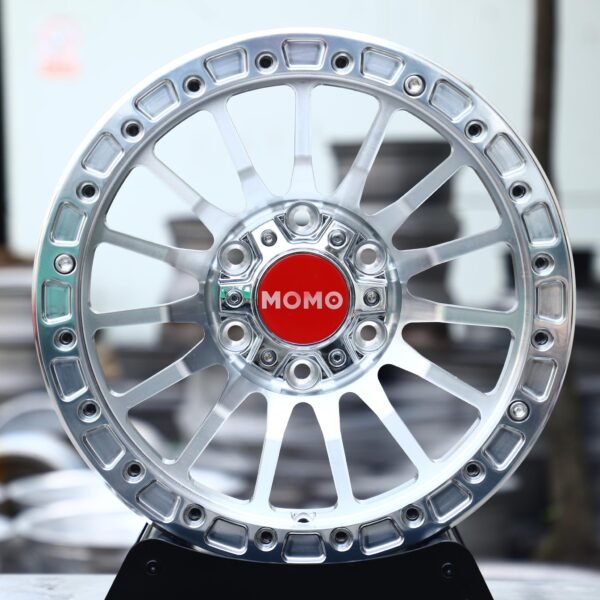 Ford F-250 Super Duty wheels – Mirror Polished 16-Spoke Beadlock (Momo-Style), front view