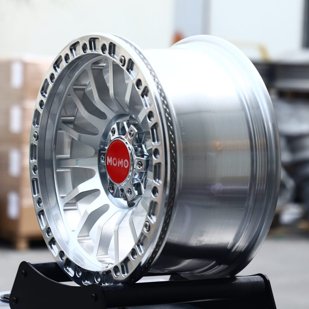 8x170 wheels – Mirror Polished 16-Spoke Beadlock (Momo-Style), side view