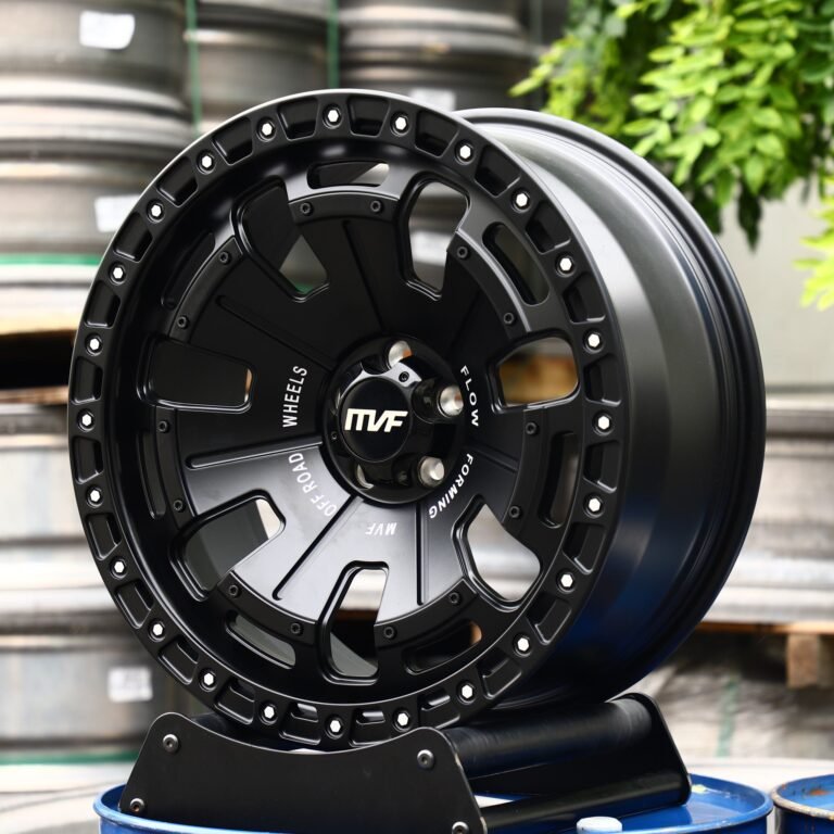 Toyota 4Runner wheels – MVF Matte Black Beadlock Ring, front view