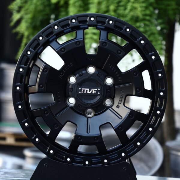 Ford F-150 wheels – Matte Black 5-Spoke Beadlock (MVF-Style), front view