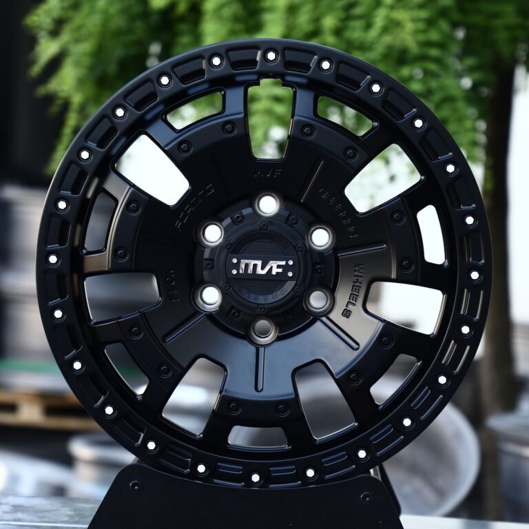 Ford F-150 wheels – Matte Black 5-Spoke Beadlock (MVF-Style), front view