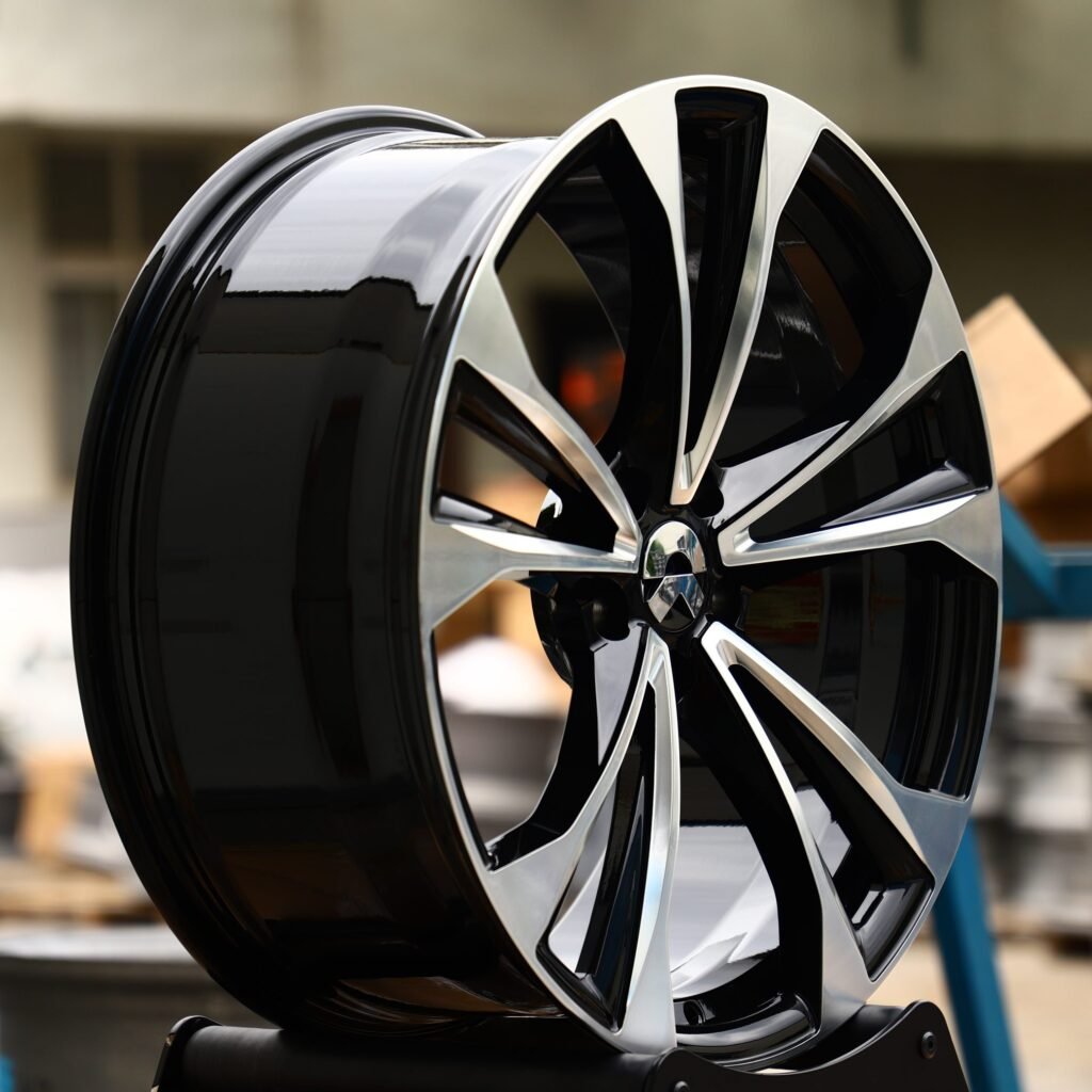 NIO Style Gloss Black Machined Face Forged Wheels - NIO ET7 / Zeekr 001 Fitment (5-Lug) view 2