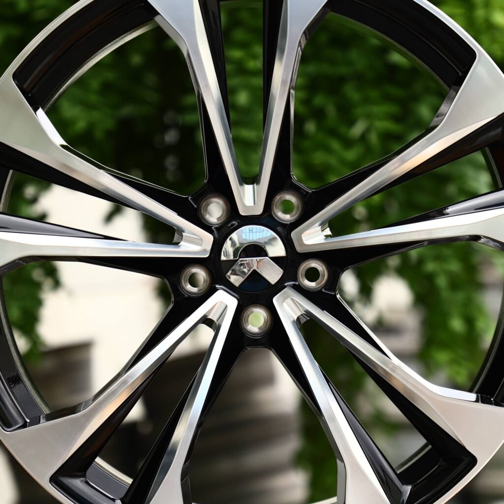 NIO Style Gloss Black Machined Face Forged Wheels - NIO ET7 / Zeekr 001 Fitment (5-Lug) view 3