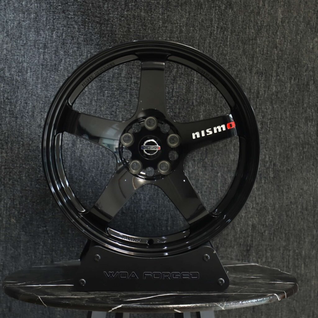 Nissan Nismo Gloss Black 5-Spoke Deep Lip Forged Wheels - Nissan GT-R / Nissan 370Z Fitment (5-Lug) Deep Dish forged wheel