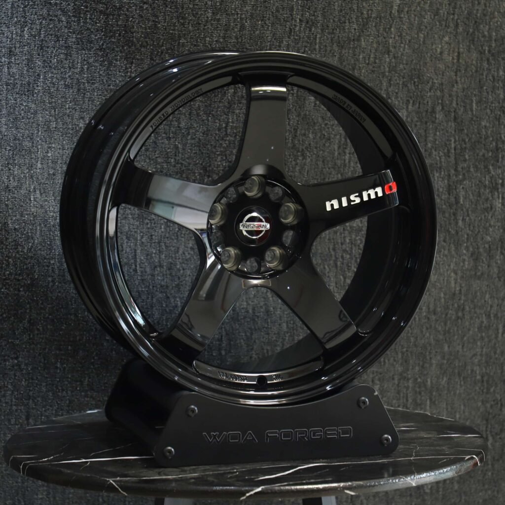 Nissan Nismo Gloss Black 5-Spoke Deep Lip Forged Wheels - Nissan GT-R / Nissan 370Z Fitment (5-Lug) view 2
