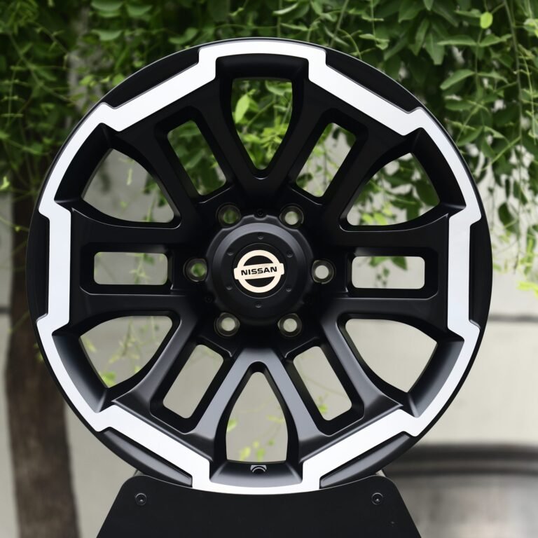 Nissan Titan wheels – Black / Machined 6 Y-Spoke (Nissan OEM-Style), front view