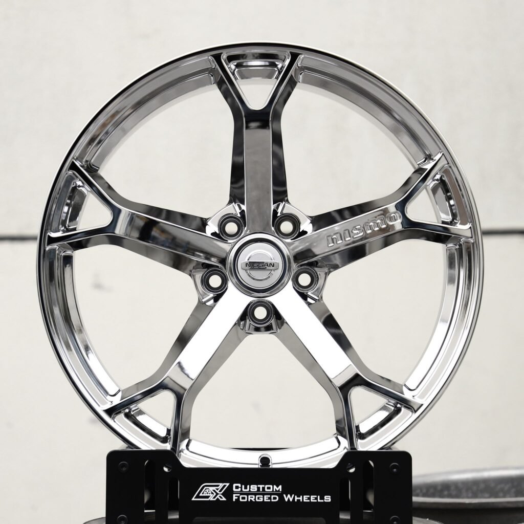 Nissan GT-R wheels – Chrome 5 Y-Spoke (Nissan OEM-Style), front view
