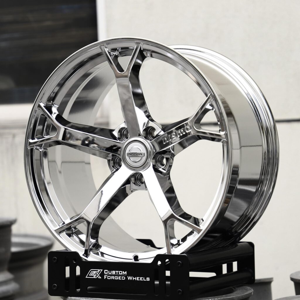 5x114.3 wheels – Chrome 5 Y-Spoke (Nissan OEM-Style), side view
